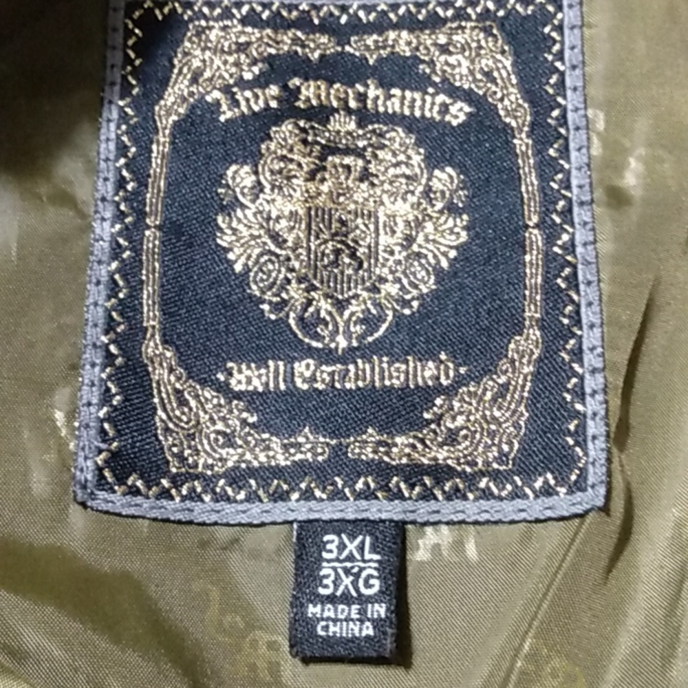 Green Leather Motorcycle Jacket 3XL - Picture 12 of 15